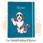 Preview: Dokumentenhülle für die Hunderasse Bearded Collie blau